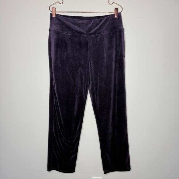 Cuddl Duds Pants M Purple Double Plush Velour Lounge Soft Casual Y2K Cozy